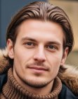Man wearing his hair styled back with gel