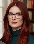 Redhead with long wavy hair