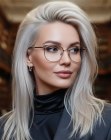Long platinum blond hair