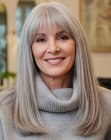 Long silver-gray hair