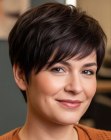 Brown pixie cut