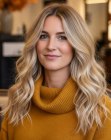Blonde hair with loose waves