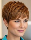 Brown pixie cut with highlights