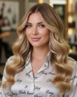 Long blonde wavy hair