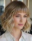 Neck-length blonde bob