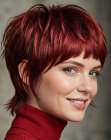 Red pixie with layers