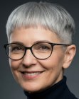 Pixie with clipper-cut sides