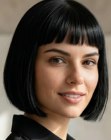 Black bob with short bangs