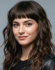 Long hair with waves and short bangs