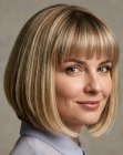 Rounded bob with bangs