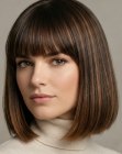 Blunt bob with bangs