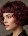 Rounded bob with curls