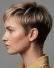 Short hairstyle with a shaved nape