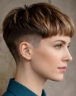 Bowl cut with a clipper-cut back and sides