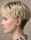 Hair style with a clipper-cut back for women