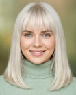 Long, blonde bob with bangs