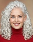 Long and curly white hair