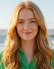 Srawberry blonde hair with natural waves