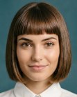 Jawline-length bob with a fringe