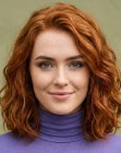 Red hair in a long bob