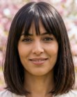 Sleek and shiny bob with a fringe