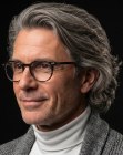 Medium-length cut for men with gray hair