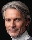 Look for men with semi-long, gray hair
