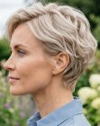 Blonde pixie cut