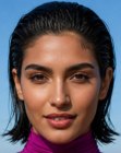 Wet look hair