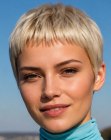 Short hair with micro bangs