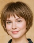 Layered, chin-length bob