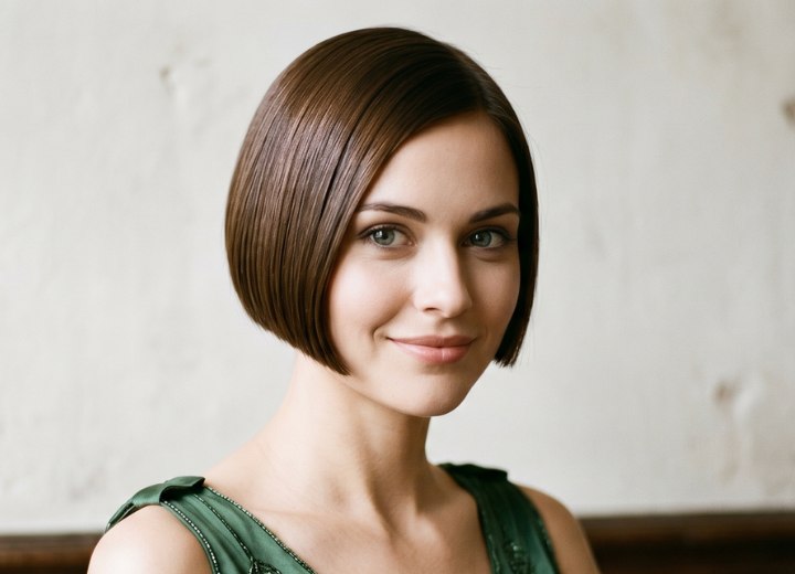 1920s bob with a side part