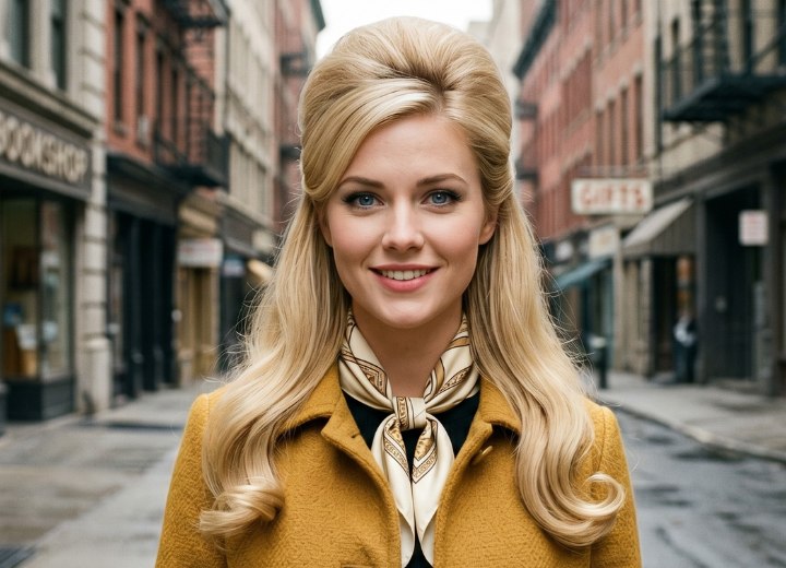 1960s half-up hairstyle