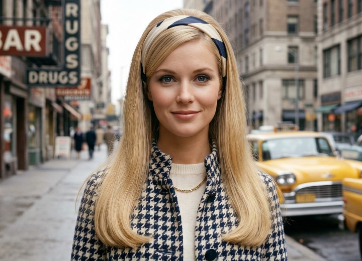 1960s hairstyle with a headband