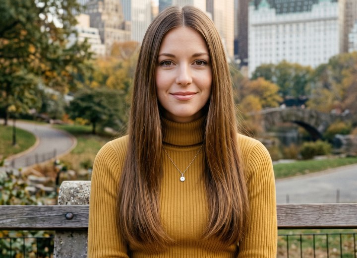 Long and straight sixties hair