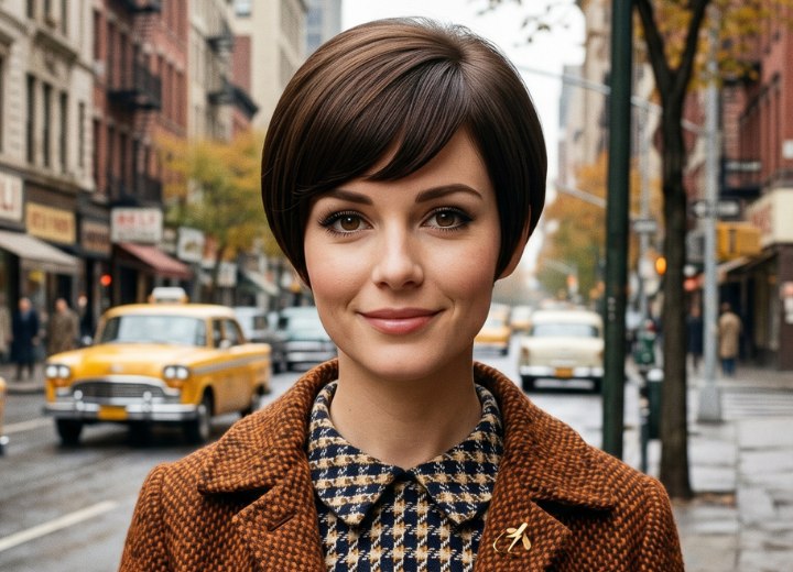 1960s mod look hair