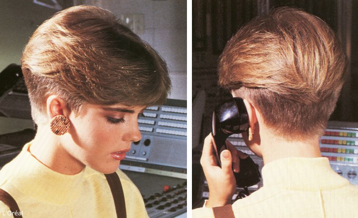 eighties short nape hairstyle