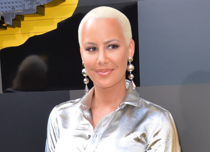 Amber Rose with buzzed bleached hair