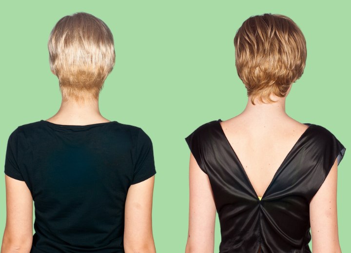 Beautiful short hair seen from the back