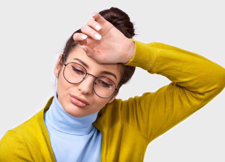 Busy woman wearing her hair up