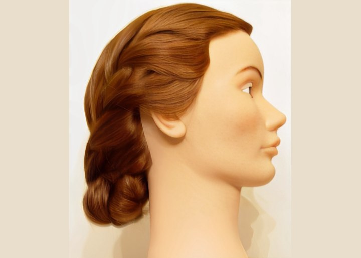 Chignon with a braid