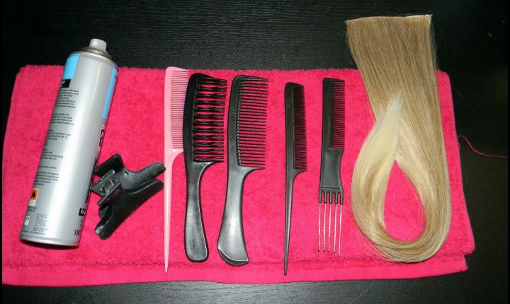 Tools and products for clip-in extensions with a French roll