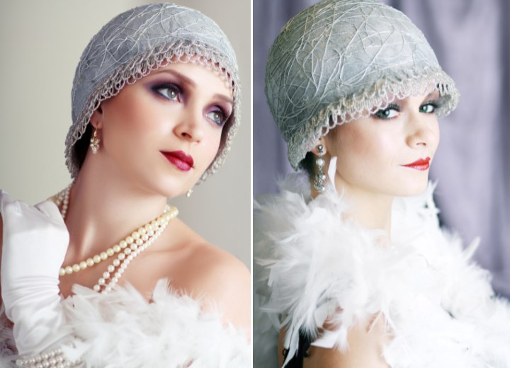 1920s flapper girl look with a hat