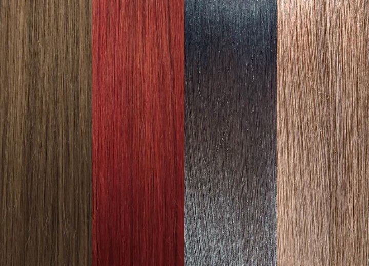 Hair color options: brown, red or dark blonde