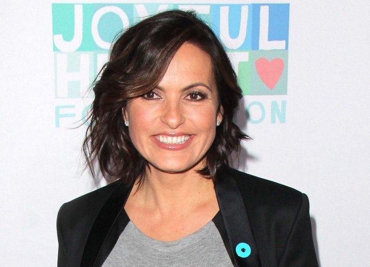 Mariska Hargitay with just above the shoulders hair