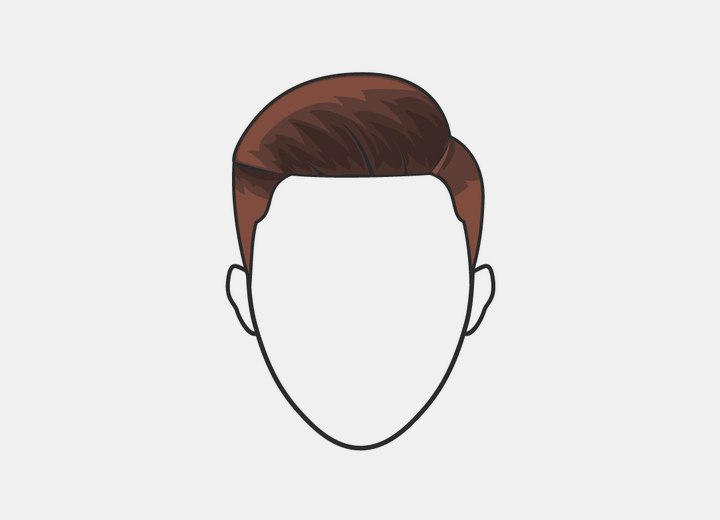 Short side-parted hairstyle for men with an oval face