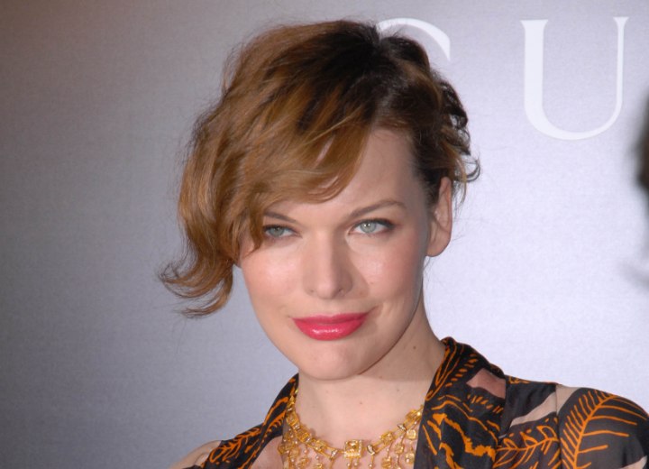 Milla Jovovich with short hair