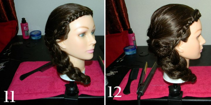 Hhair styled in a romantic side braid