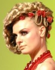 Hair up style with Russian elements