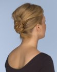 Blonde hairstyle with a French twist